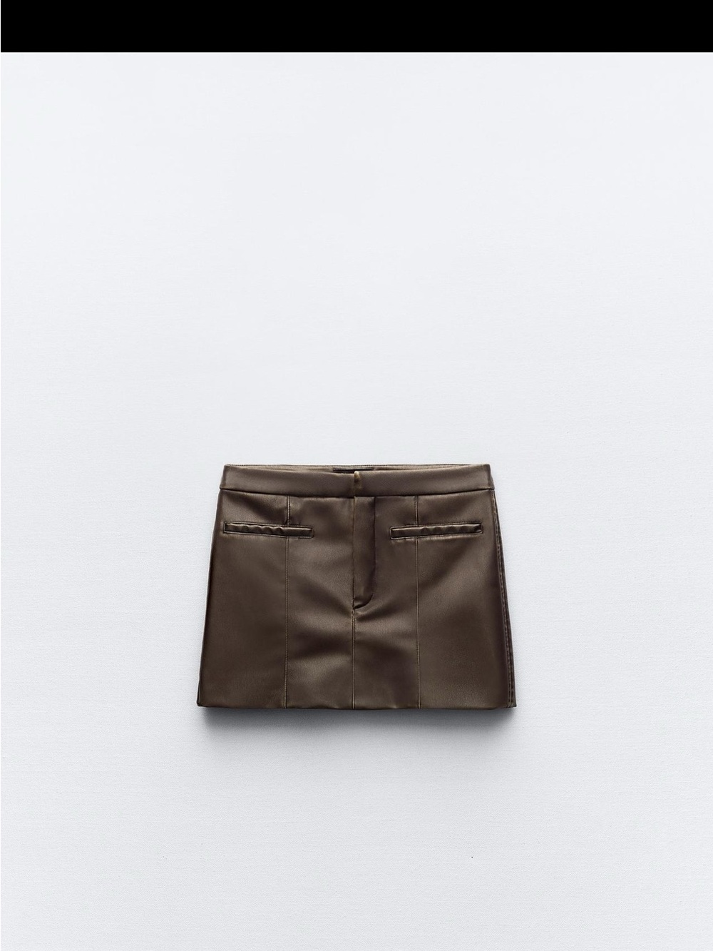 Zara Olive Brown Faux Leather Pencil Skirt